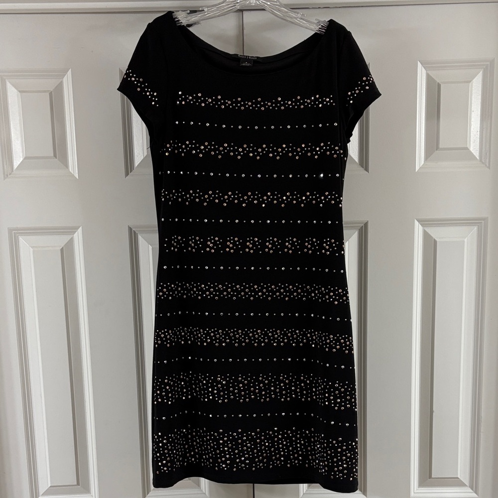 WHBM Elegant Black Studded Dress. Sz S. Great Condition!